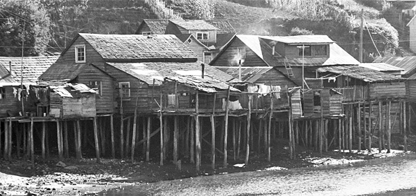 Maisons sur pilotis, Castro, le Chiloe, Chili