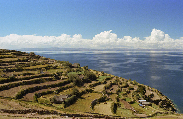 Vue Taquile, lac Titicaca, Pérou