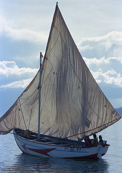 Voilier pour de Taquile, lac Titicaca, Prou