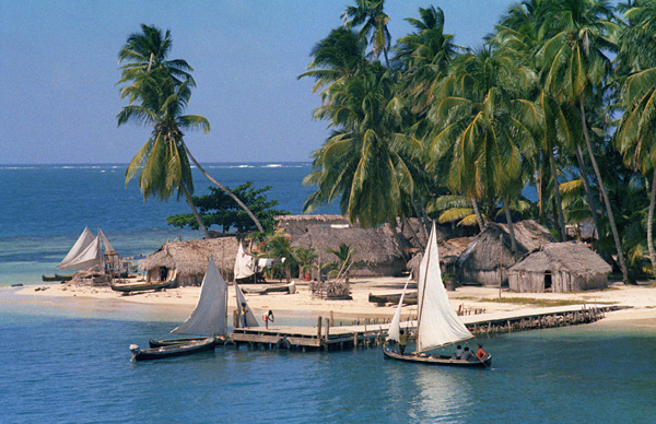 Voiliers, îles San Blas, Panama, 1972