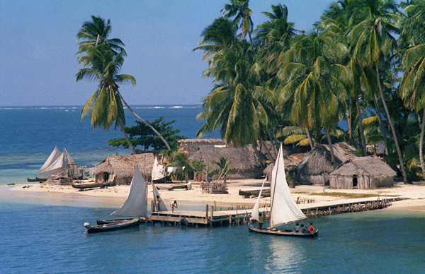 Voiliers, les San Blas, Panama, 1972