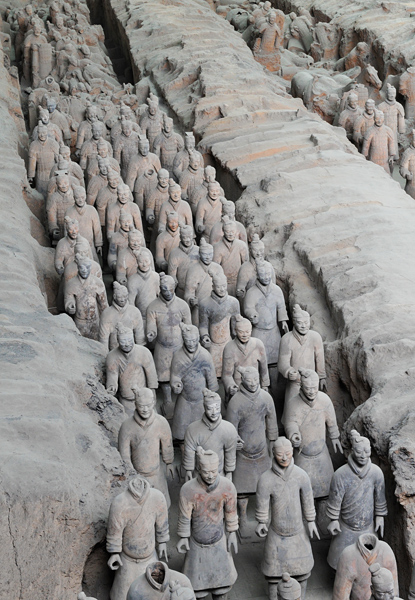 L'arme de terre cuite de l'empereur Qin, Xi'an, province de Shaanxi, Chine