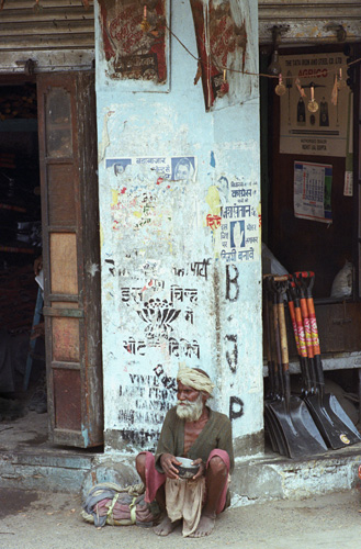 Mendiant au coin de rue, Calcutta, Inde