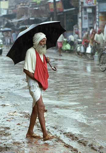 La mousson à Varanasi, Inde