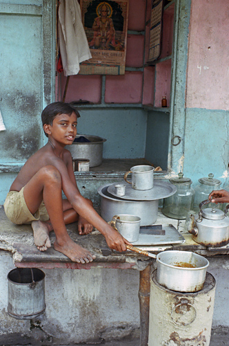 Vendeur de th, Calcutta, Inde