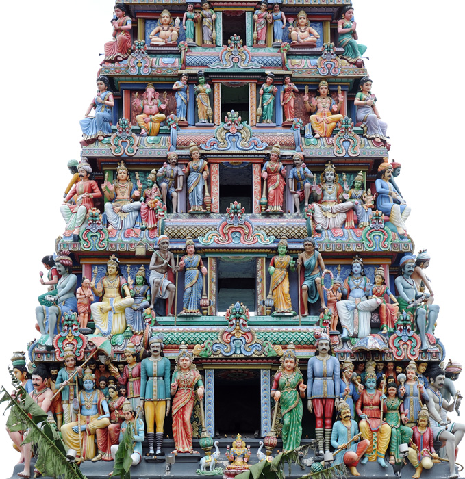 Facade du temple hindou Sri Mariamman, Singapour