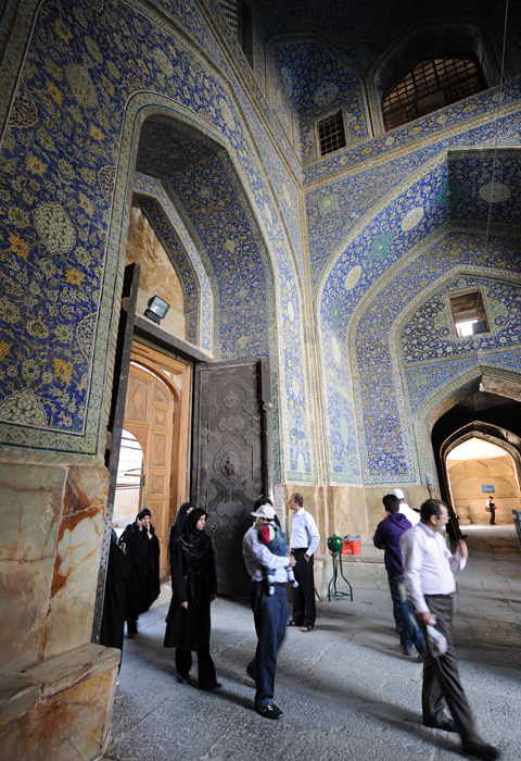 Entrée, mosquée Masjed-e Imam, Ispahan, Iran