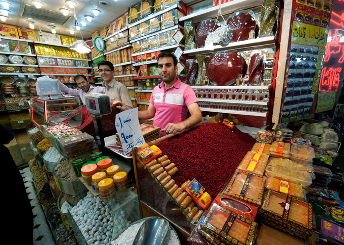 Marchand d'pices, march de Mashhad, Iran