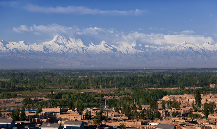 Lever du jour sur Kashgar, rgion autonome oughoure du Xinjiang, Chine