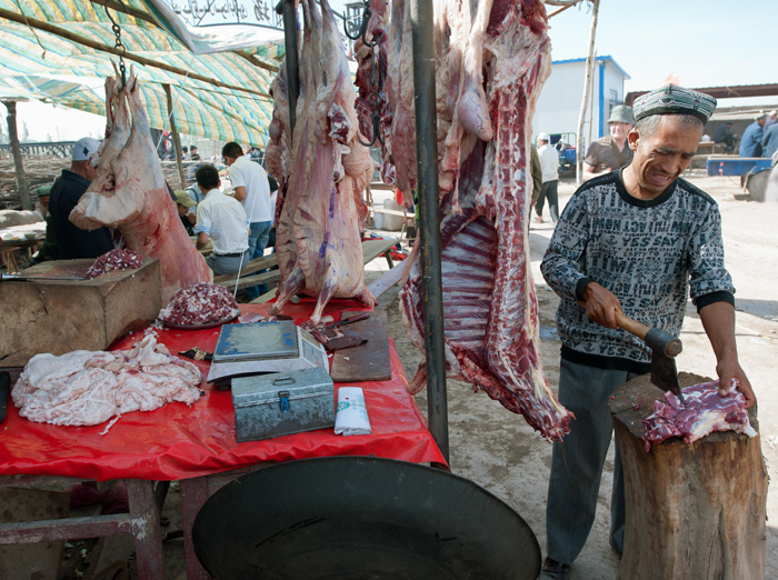 Boucher ougour, Kashgar, Xinjiang, Chine