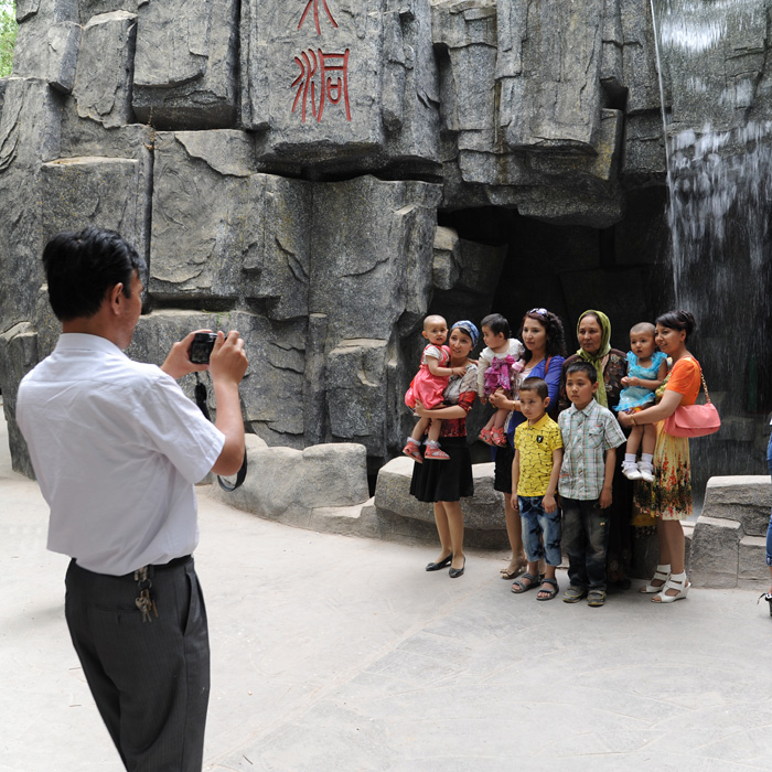 Scne d'un jour de cong dans un parc de Kashgar, Xinjiang, Chine