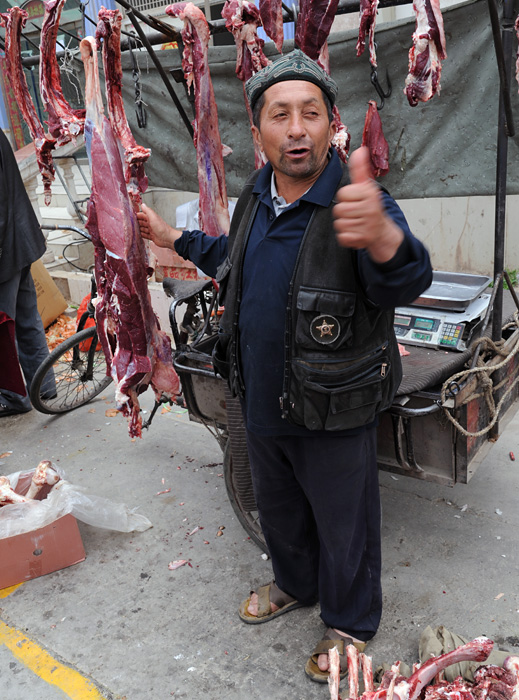 Boucher ougour, Kashgar, Xinjiang, Chine