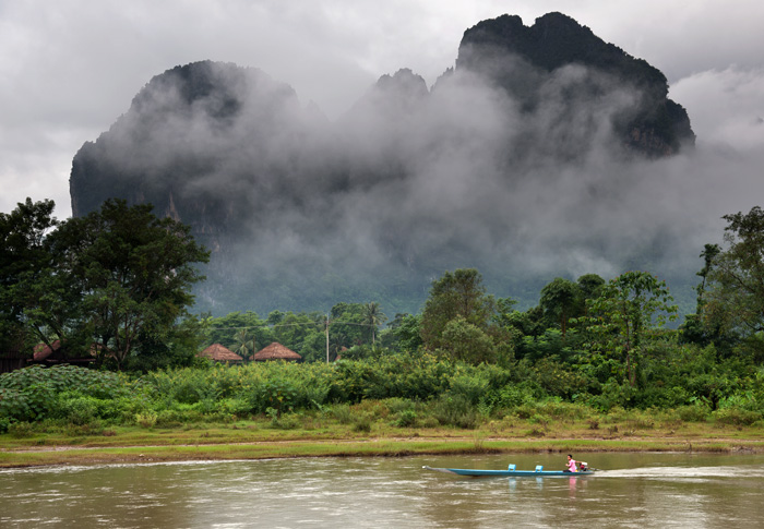 La rivire Nam Song, Vang Vieng, Laos,