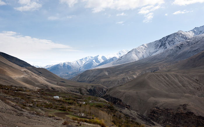 La rivière Pamir, Langar, Tadjikistan