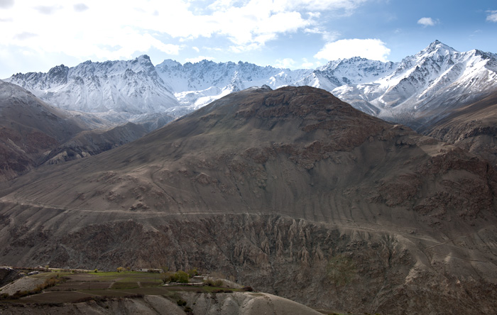Les sommets du Pamir afghan vus depuis le Tadjikistan