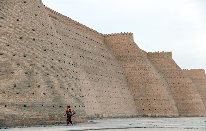 Les murs de la citadelle d'Ark, Boukhara, Ouzbékistan