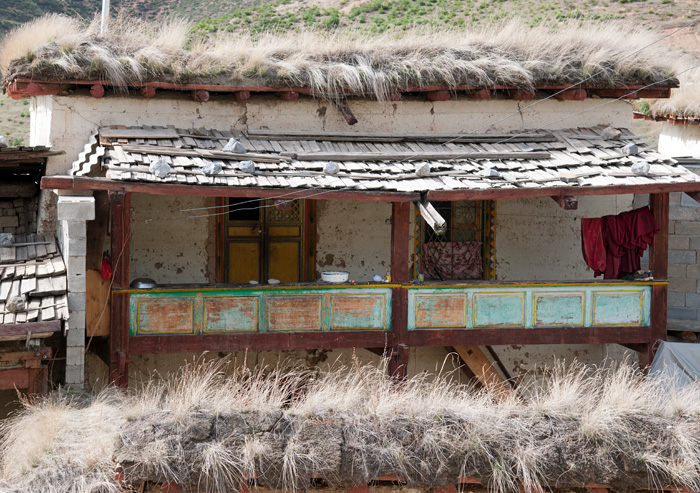 Habitation de moines, monastère de Songzanlin, Yunnan, Chine