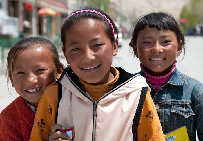 Enfants tibtains, Tholing, Tibet, Chine