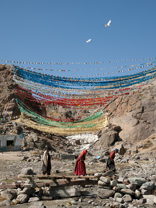 Drapeaux de prires, Darchen, Tibet, Chine