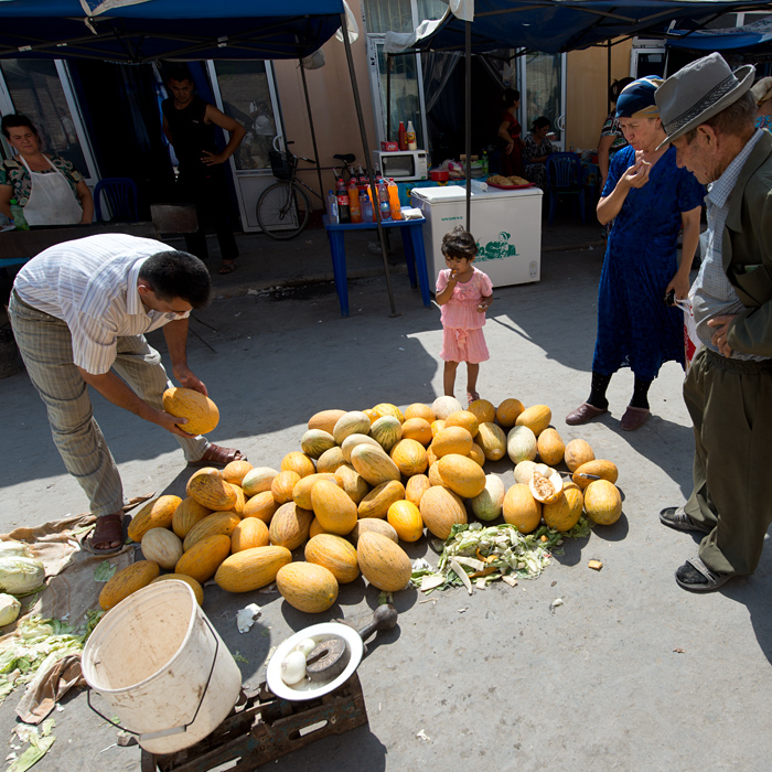 Vendeur de melons, Khiva, Ouzbékistan