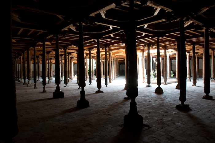 Intrieur de la mosque de Juma, Itchan Kala, Khiva, Ouzbkistan