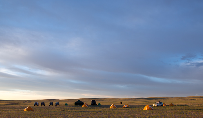 Coucher du soleil, dsert de Gobi, Mongolie