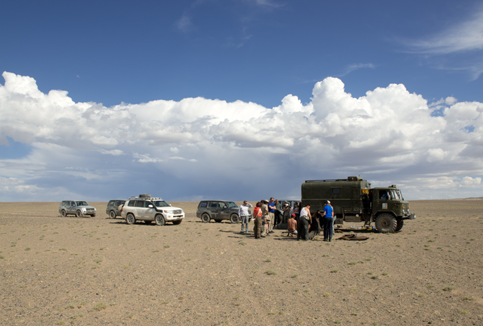 Rgion dsertique prs du lac Chjargar Nuur, Mongolie