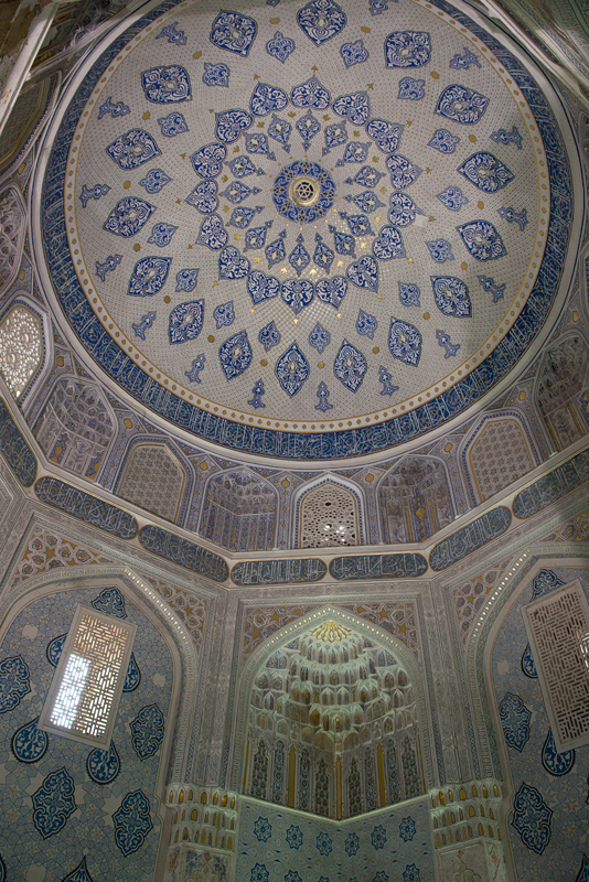 Dôme, nécropole de Shah-I-Zinda, Samarkand (ou Samarquande), Ouzbékistan,