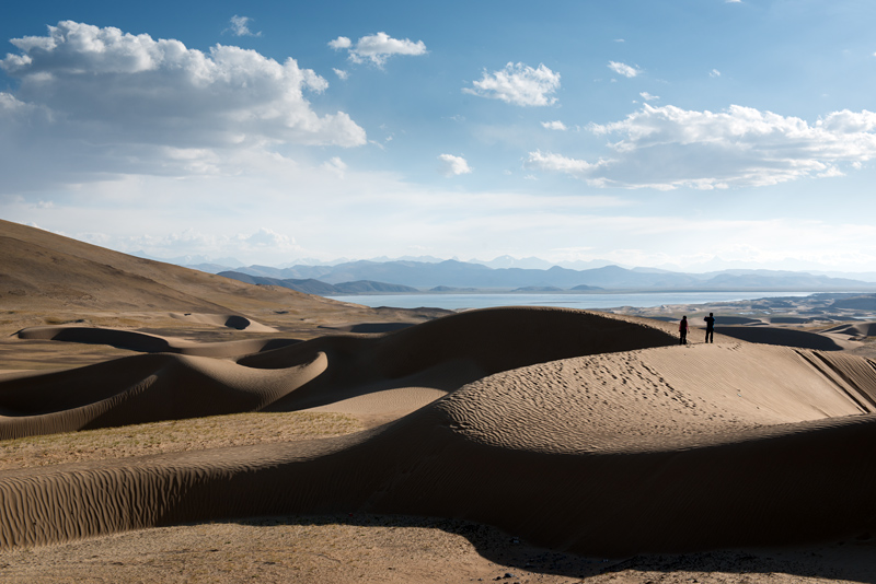 Dunes de sable, Tibet, Chine,