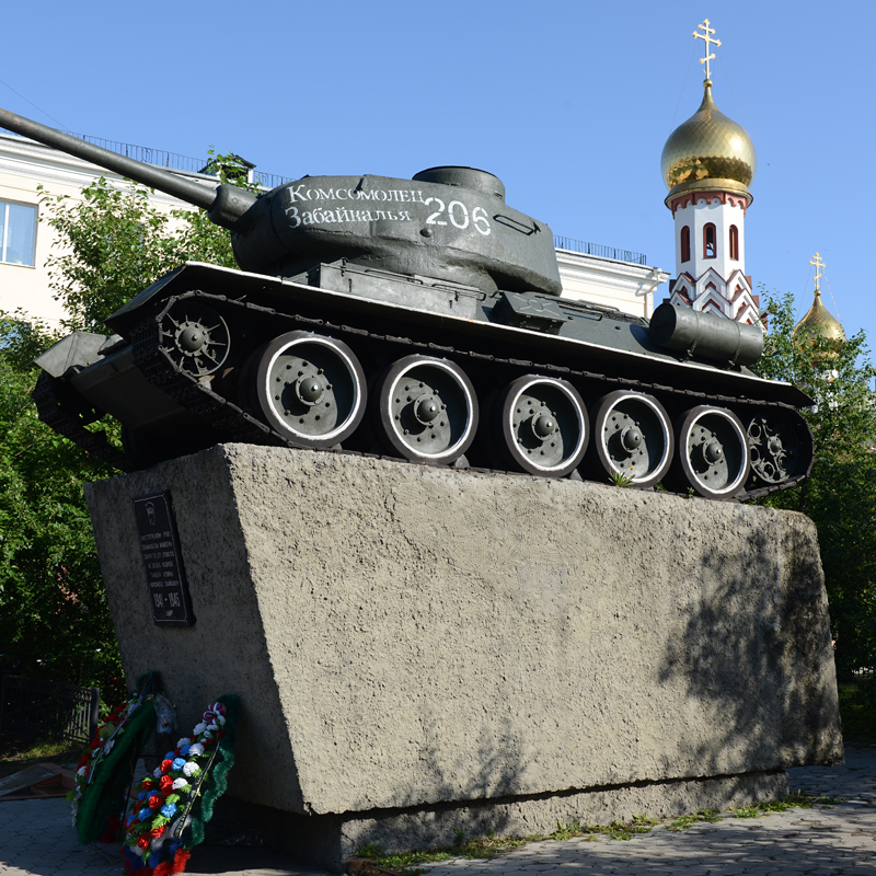Char T34, monument de la deuxième guerre mondiale, Tchita, kraï de Transbaïkalie, Russie
