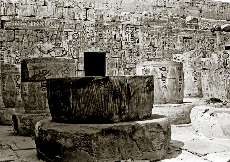 Mur et colonnes, Ramessum, Louxor, Egypte