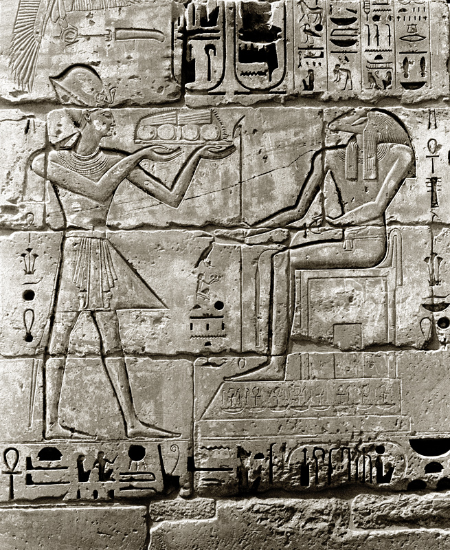 Bas-relief, Médinet Habou, Louxor, Egypte