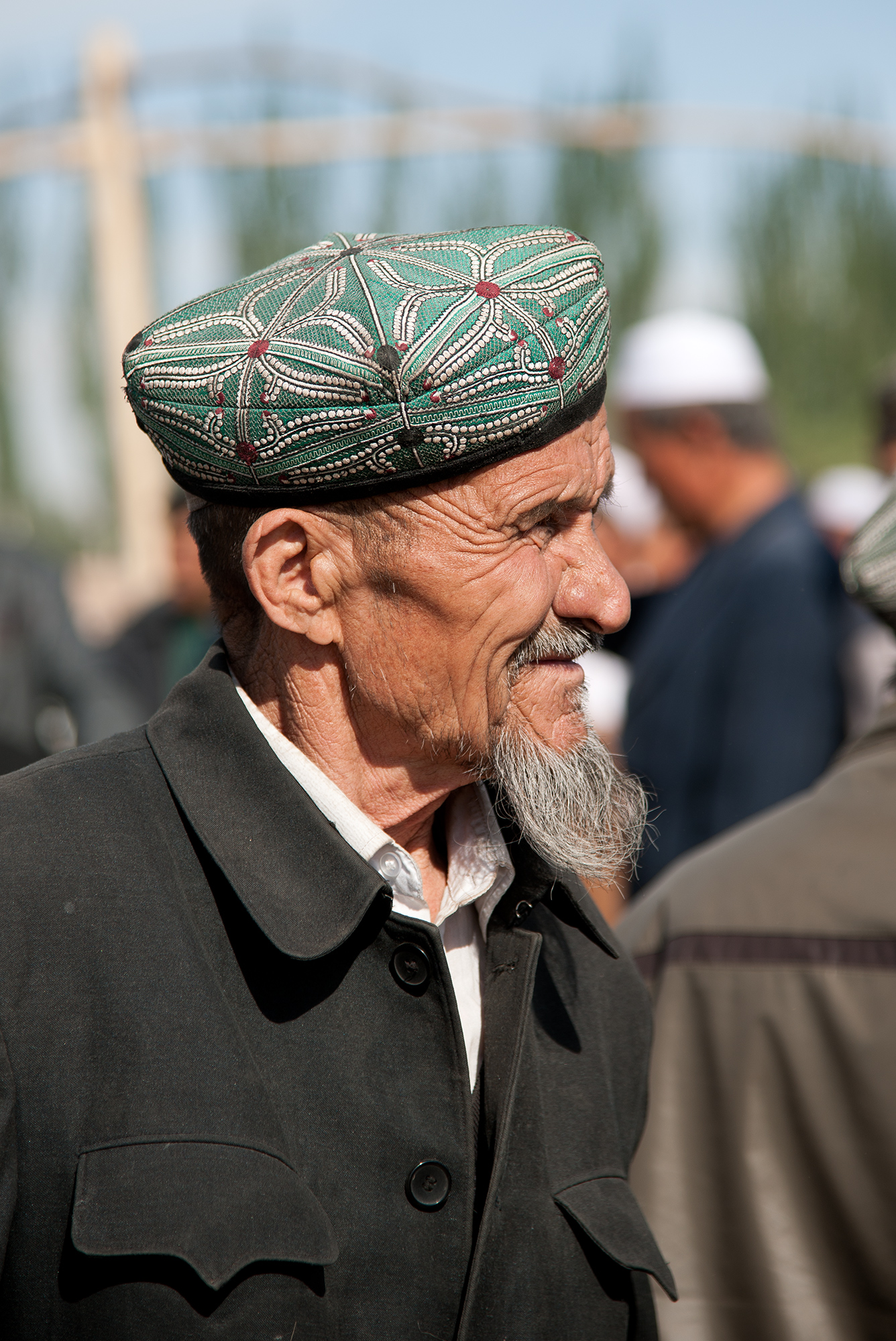 Berger ouïghour au marché des animaux du dimanche, Kashgar