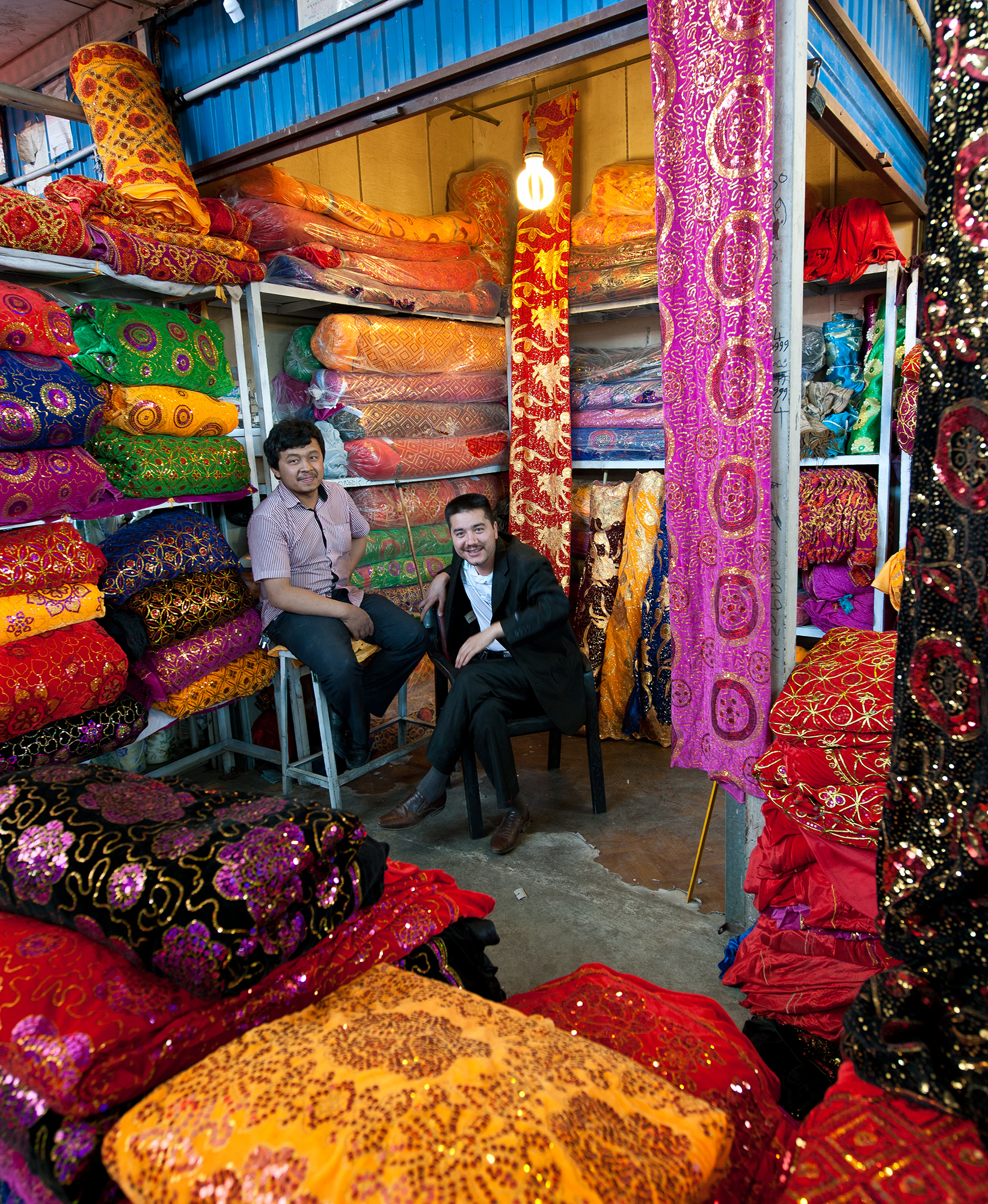 Vendeur de textiles, Kashgar