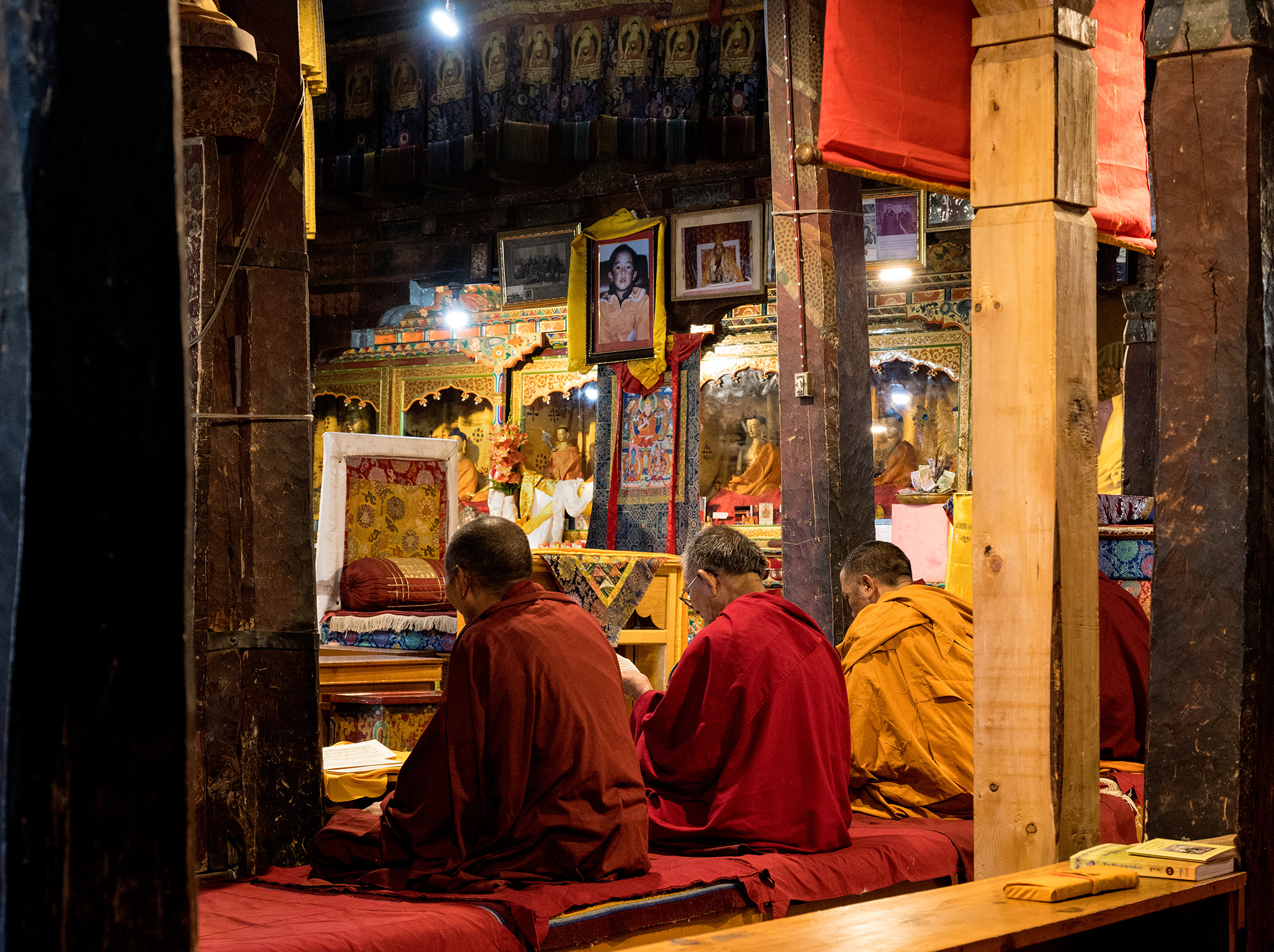 Prière du matin au monastère Thiksey