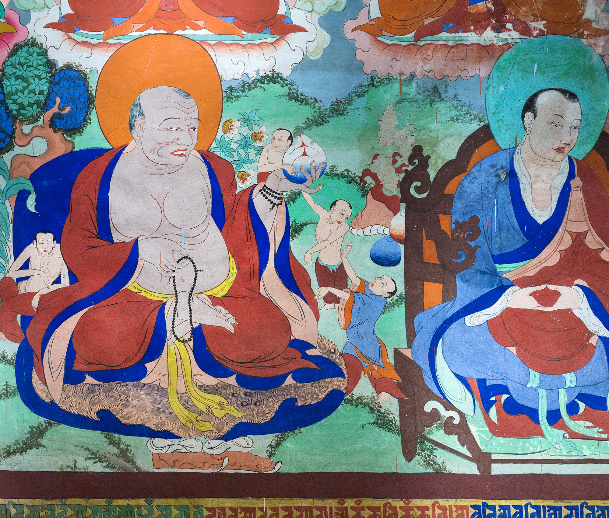 Deux disciples éveillés au monastère de Samstanling