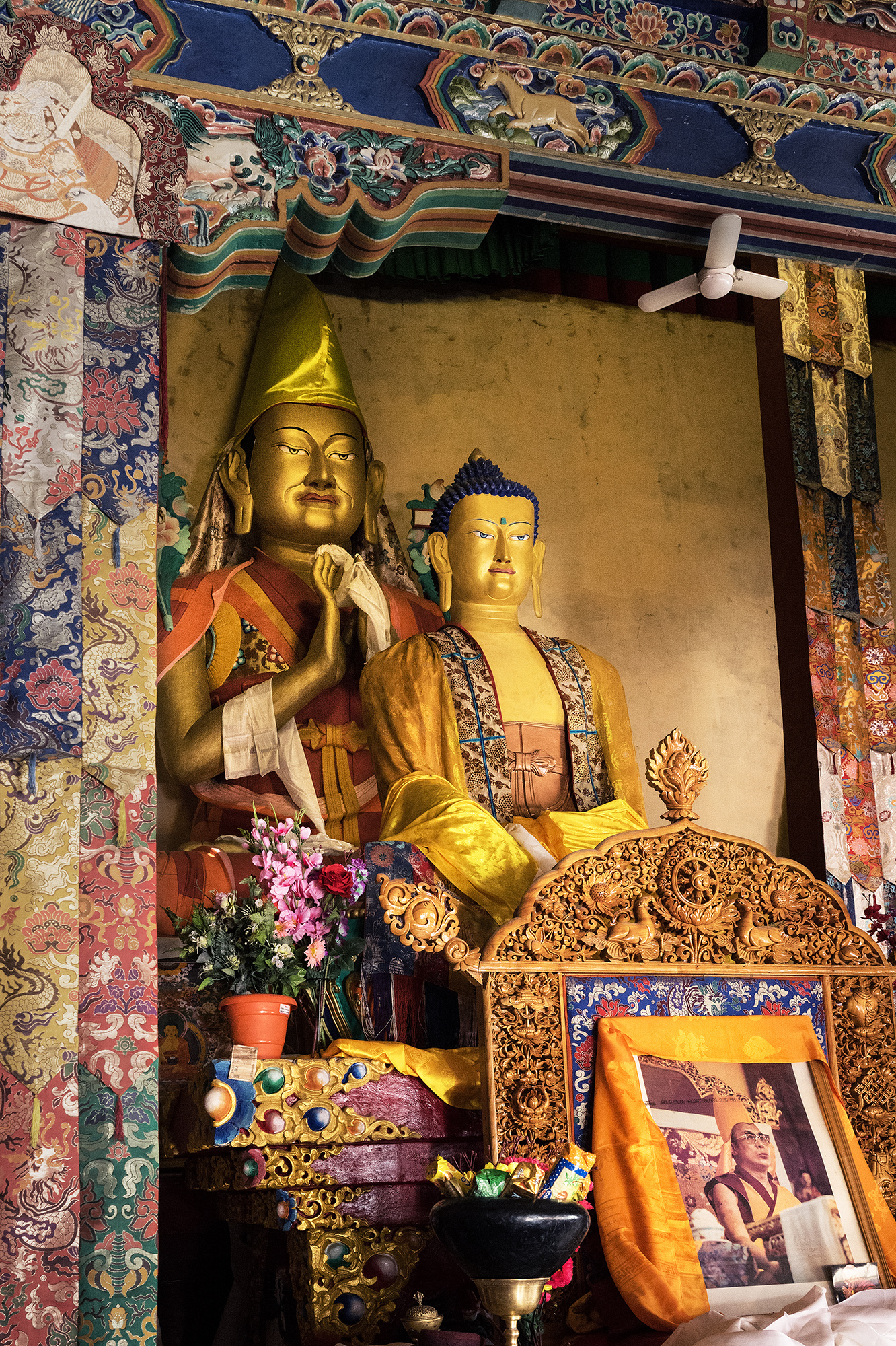 Tsongkhapa et Bouddha Shakyamuni au monastère Stongdey, vallée du Zanskar