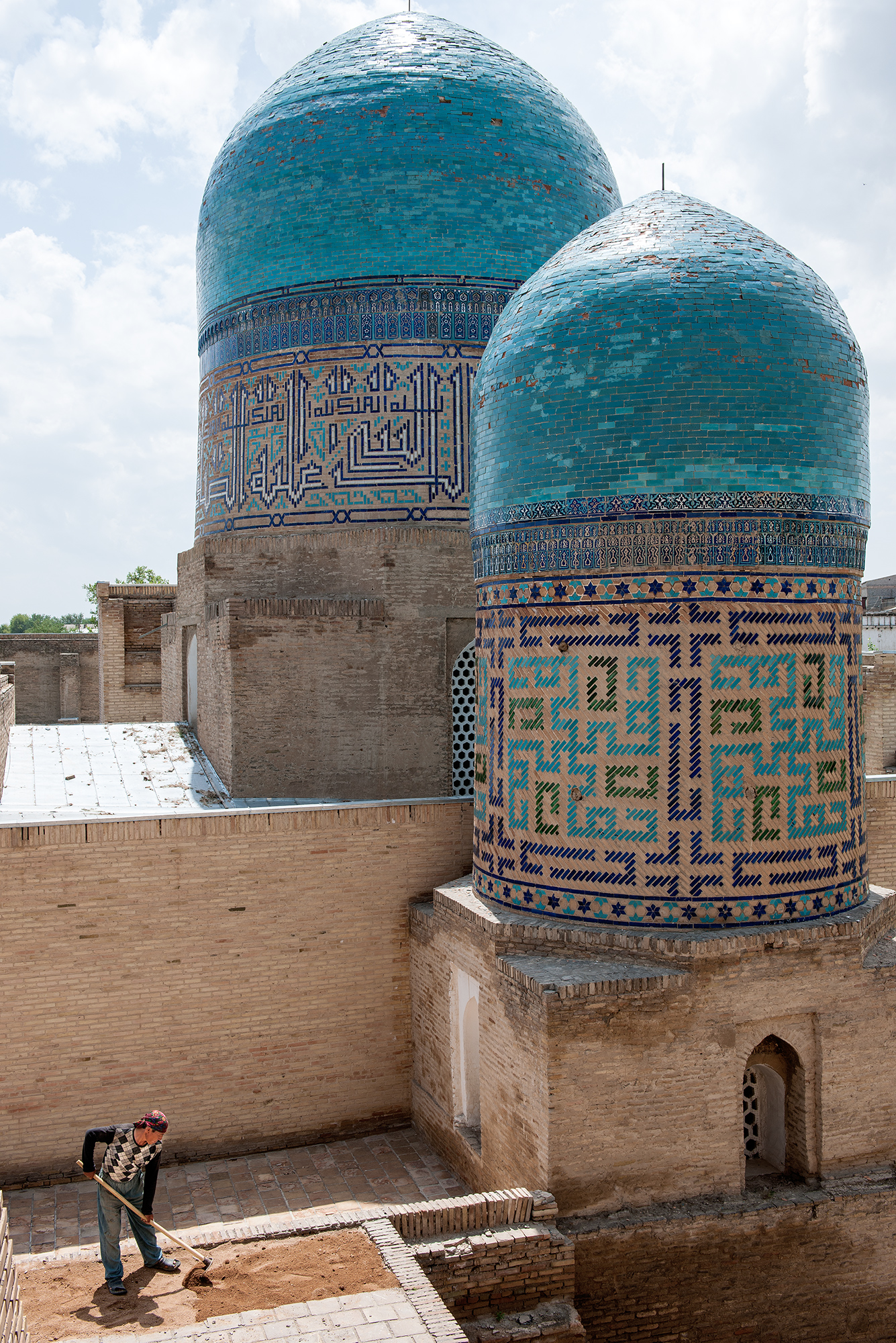 Coupoles du mausolée Qadi-zadeh Roumi, nécropole Shah-i-Zinda, Samarcande.