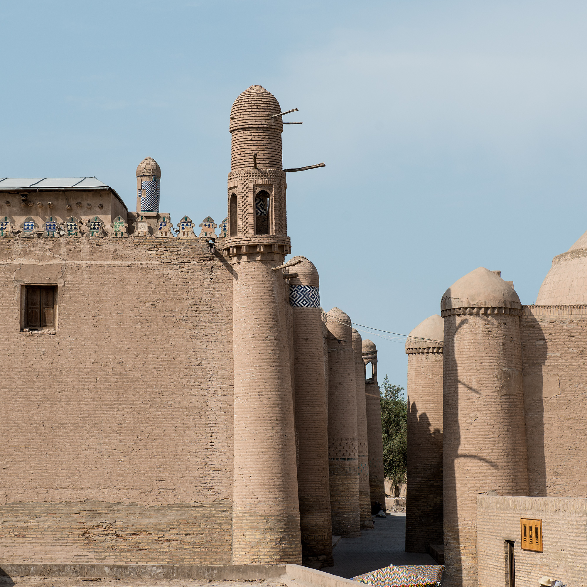 Tourelle d'angle du palais Tach Khaouli. Itchan Kala, Khiva.