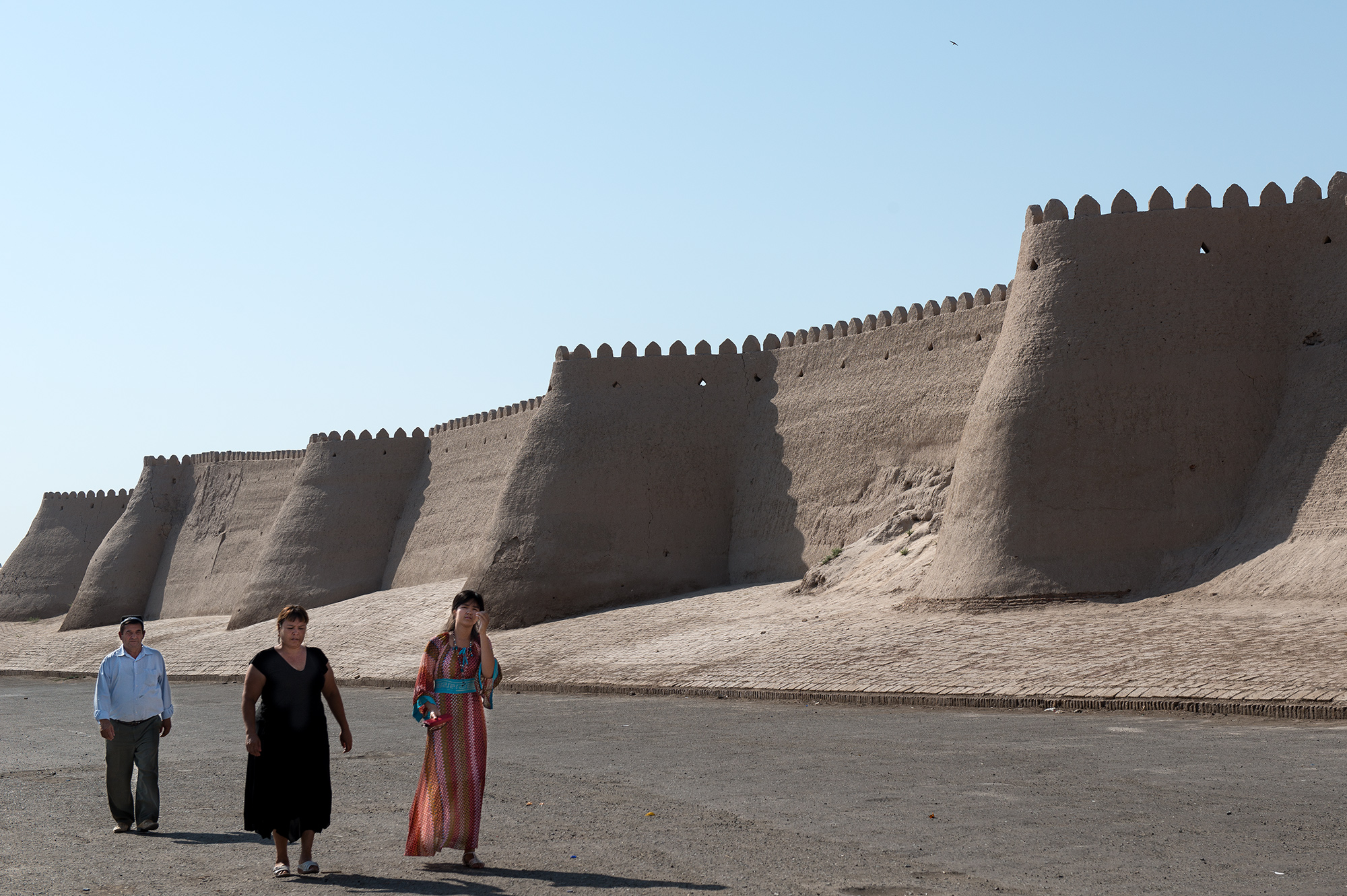 Les murs extérieurs nord d'Itchan Kala, Khiva.