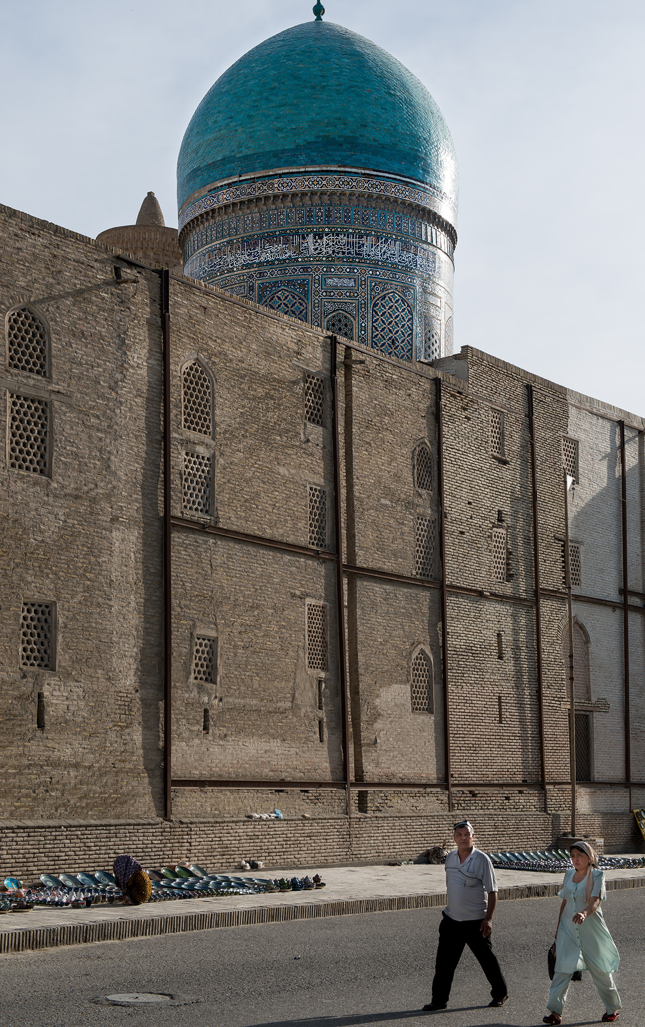 Le mur Nord de la madrassa Mir-i Arab, Boukhara.