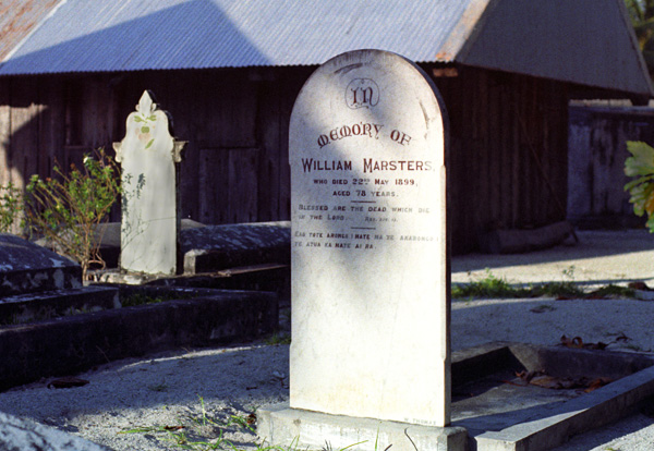 La tombe de William Marsters, atoll de Palmerston