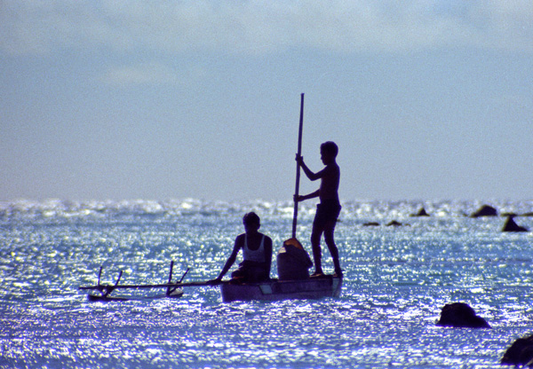 Pche dans le lagon, Aitutaki, les Cook