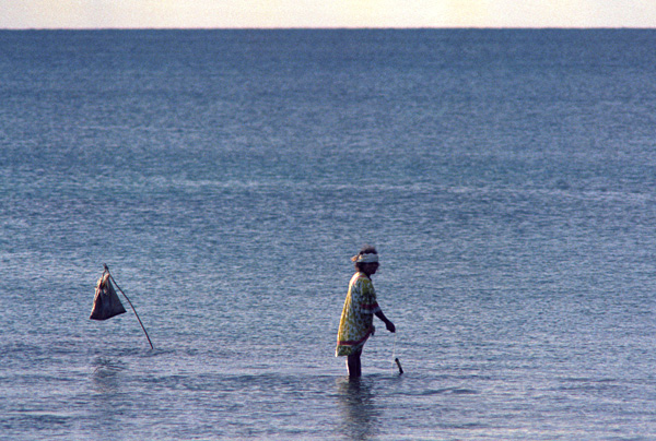 Pêche dans le lagon, île Ouvea, îles Loyauté, Nouvelle Calédonie