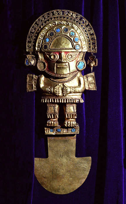 Tumi crmoniel en or (ou couteau de crmonie), culture Chim, muse de Lima, Prou