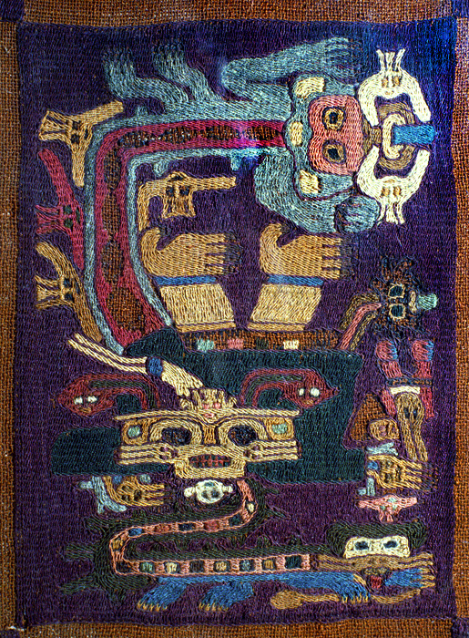 Textile Paracas, musée de Ica, Pérou