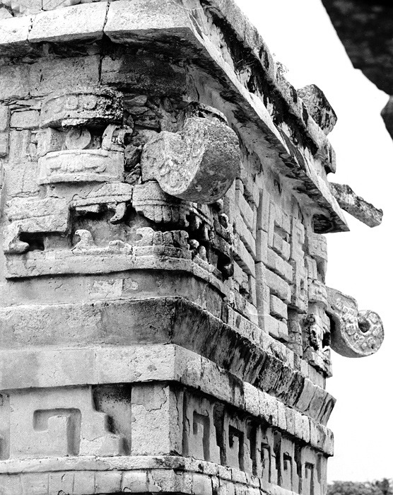 Masque du dieu de la pluie Chaac, difice La Iglesia, Uxmal, Mexique